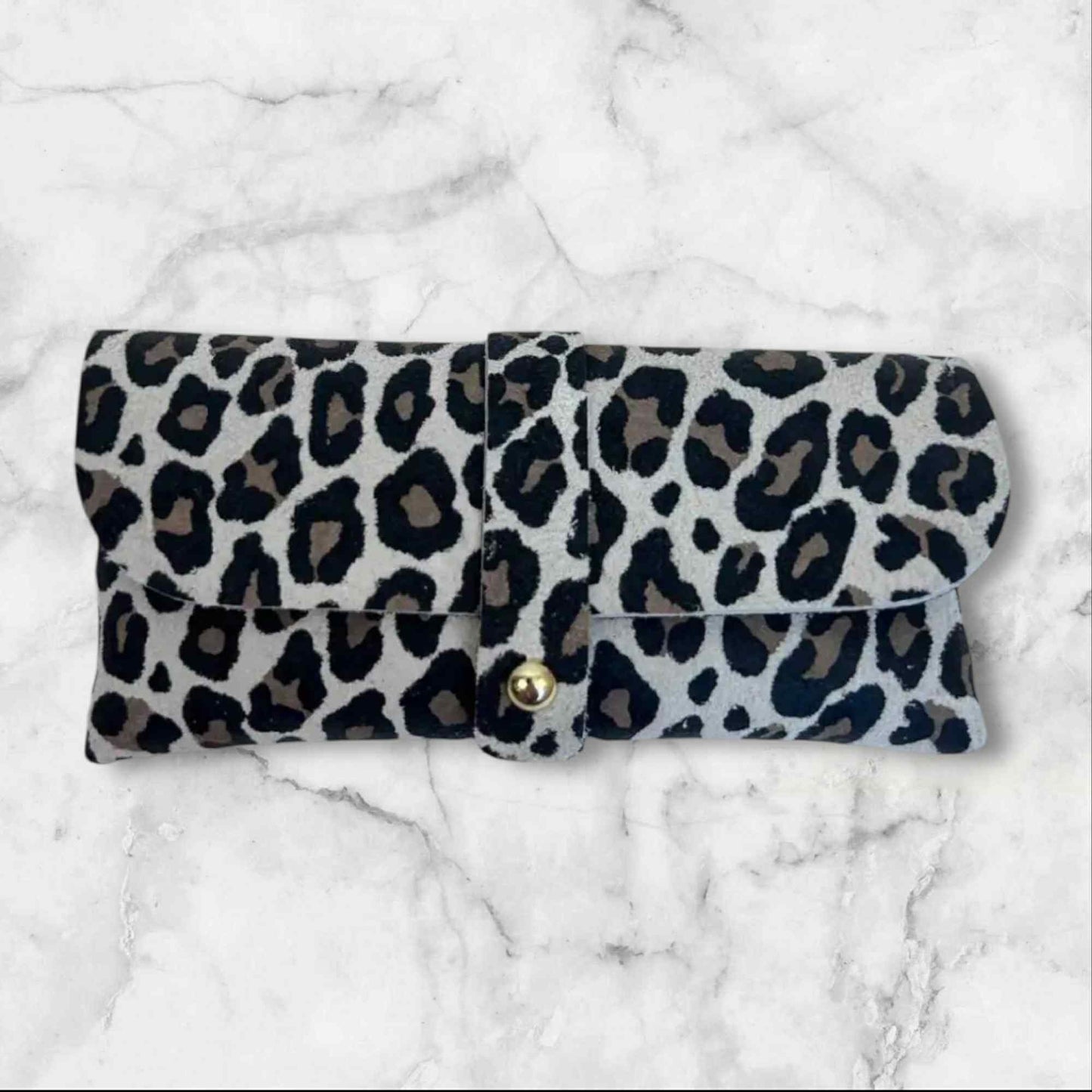 Wauw: Zonnebriltasje leder - leopard (2)