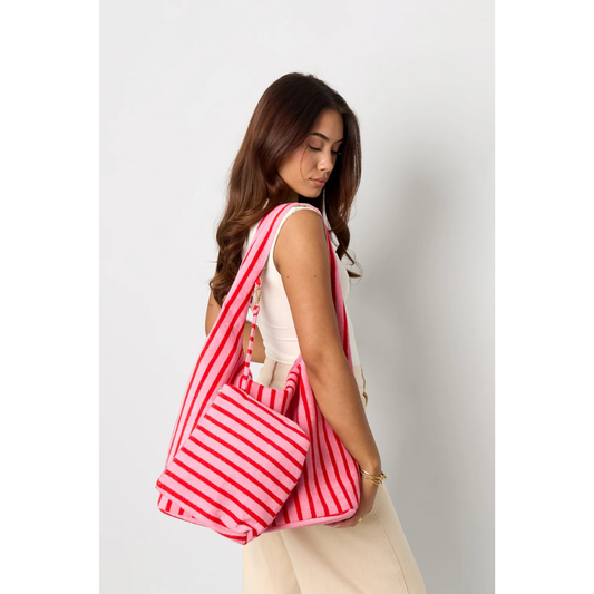Yehwang: Shopper - badstof - roze/rood