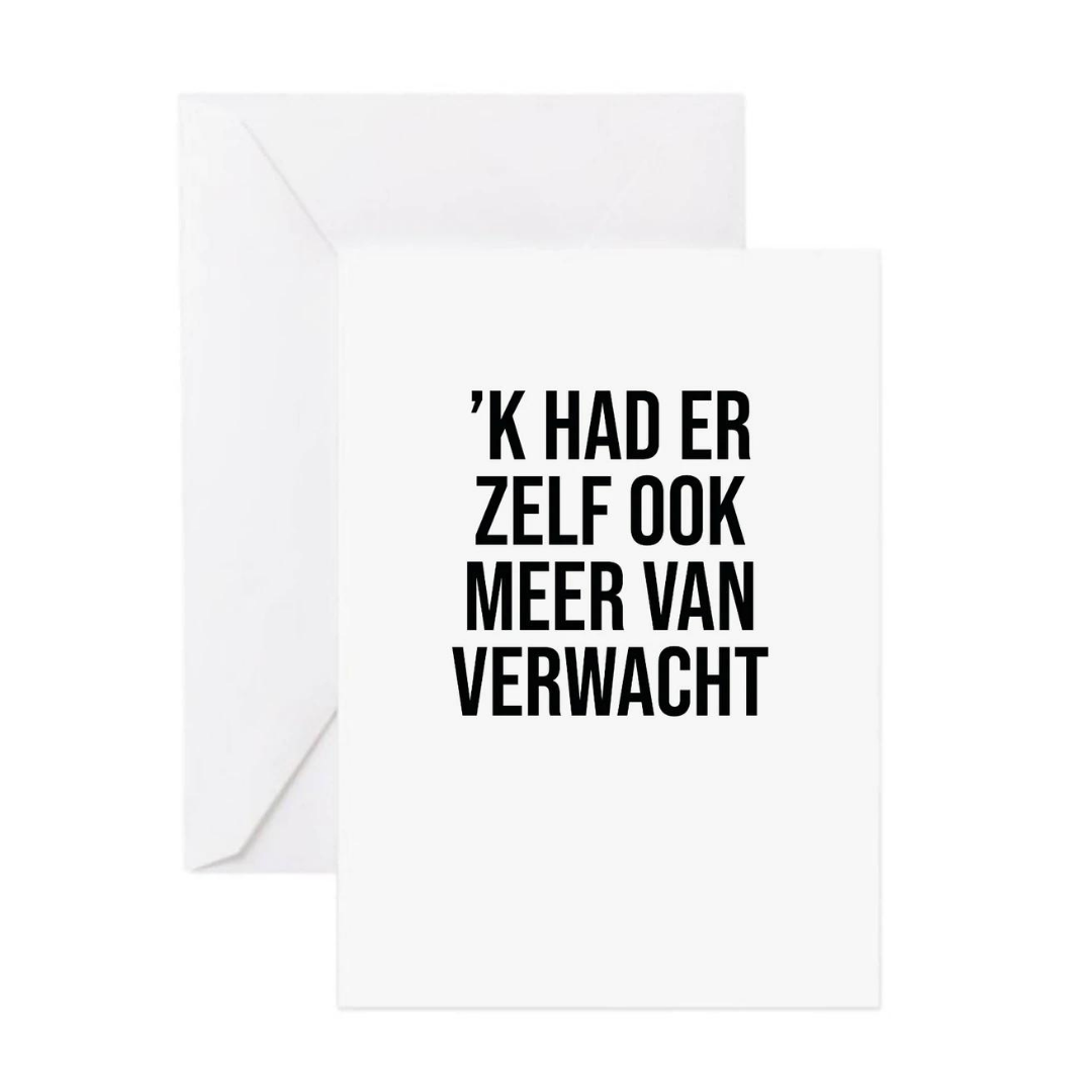 Karen François: Wenskaart - K HAD ER ZELF OOK MEER VAN VERWACHT