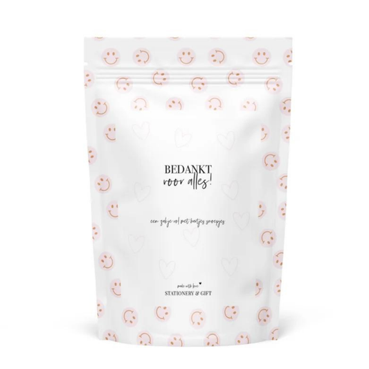 Stationery & gift Snoepzak | Bedankt voor alles | Smiley