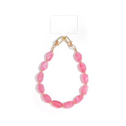 Yehwang: Telefoonsnoer kralen acryl - diep roze