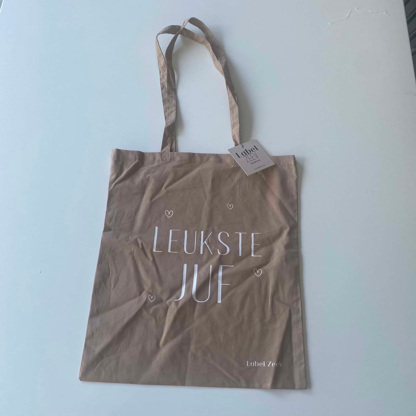 Label ZeeV: Katoenen tas - juf