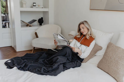Janneke's warmtesjaal: fijne wafelstof cognac