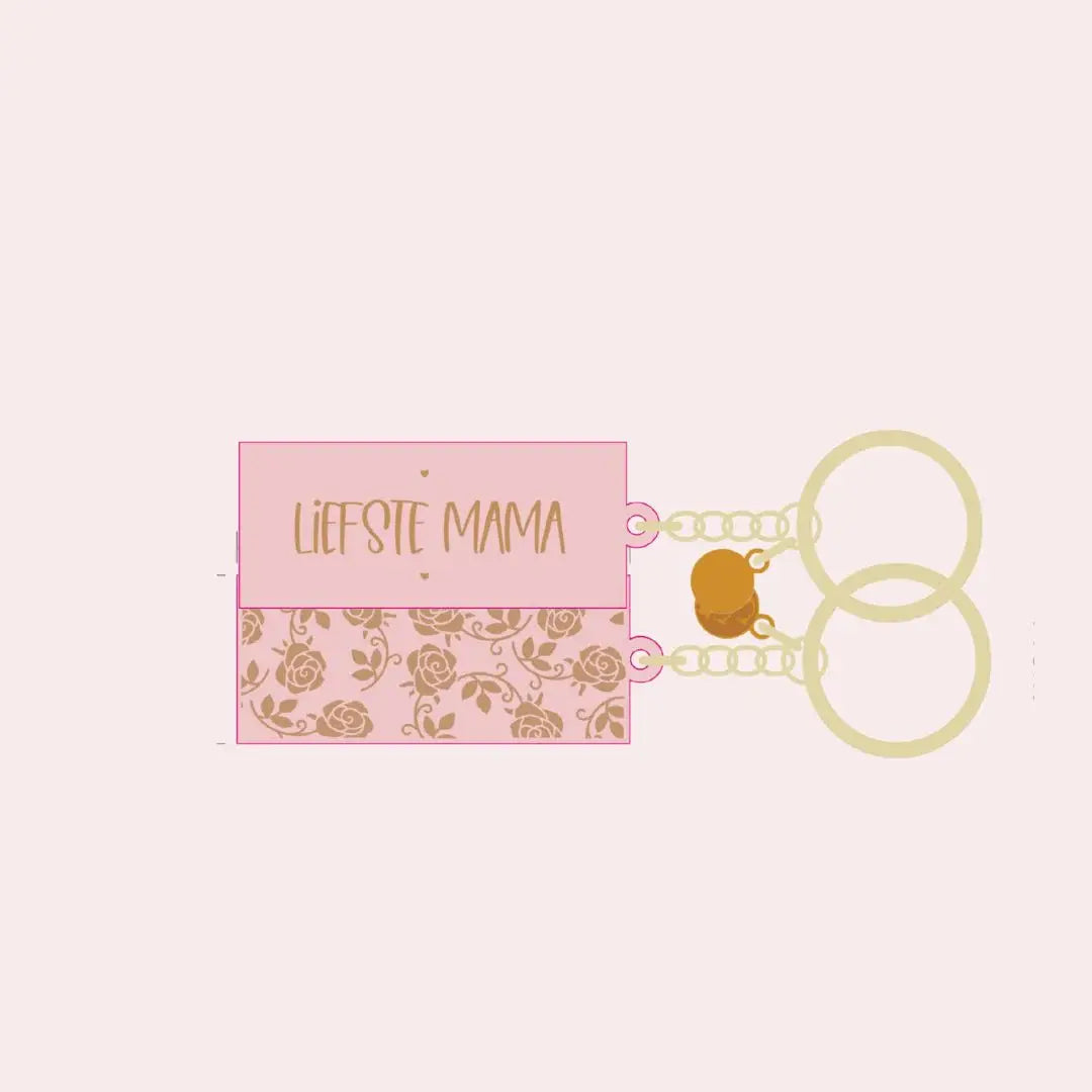 Stationery & gift: Sleutelhanger Roos | Liefste Mama | Roze