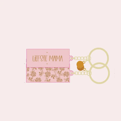 Stationery & gift: Sleutelhanger Roos | Liefste Mama | Roze