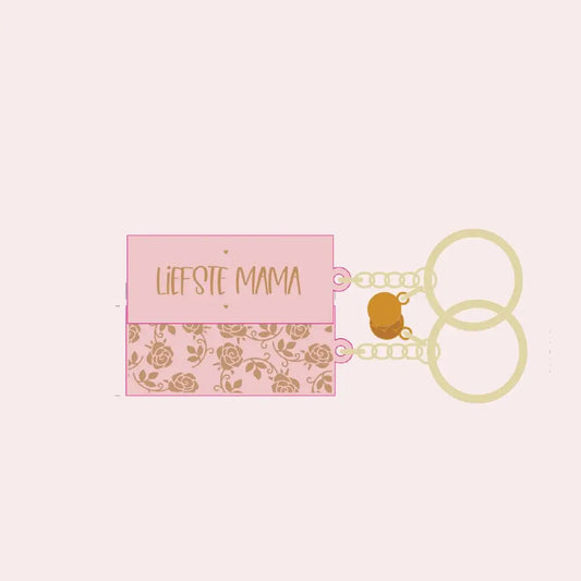 Stationery & gift: Sleutelhanger Roos | Liefste Mama | Roze