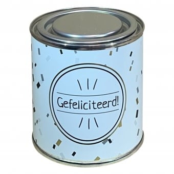 The big gifts: snoepblikje Gefeliciteerd