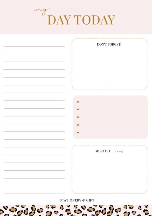 Stationery & gift my Day Today | Pink Leopard Collection A5