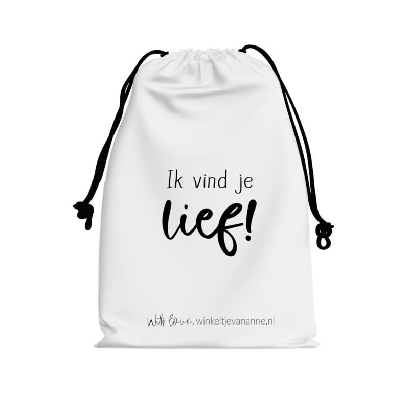 Winkeltje van anne Katoenen zakje | ik vind je lief