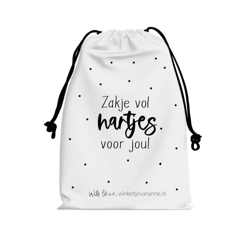 Winkeltje van anne Katoenen zakje | zakje hartjes