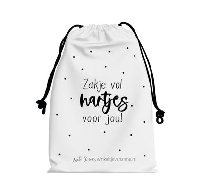 Winkeltje van anne Katoenen zakje | zakje hartjes