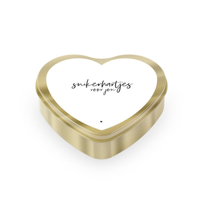 Stationery & gift Gouden hart | Suikerhartjes voor jou! | Wit