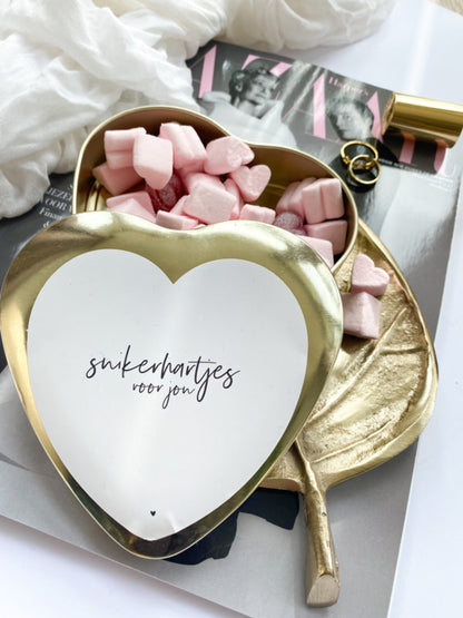 Stationery & gift Gouden hart | Suikerhartjes voor jou! | Wit