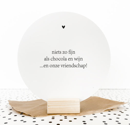 Winkeltje van anne: Roundie met houder - niets zo fijn als chocolade en wijn