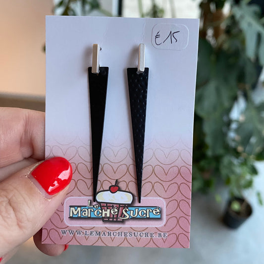 Le marché sucré: oorbellen - zilver en zwart