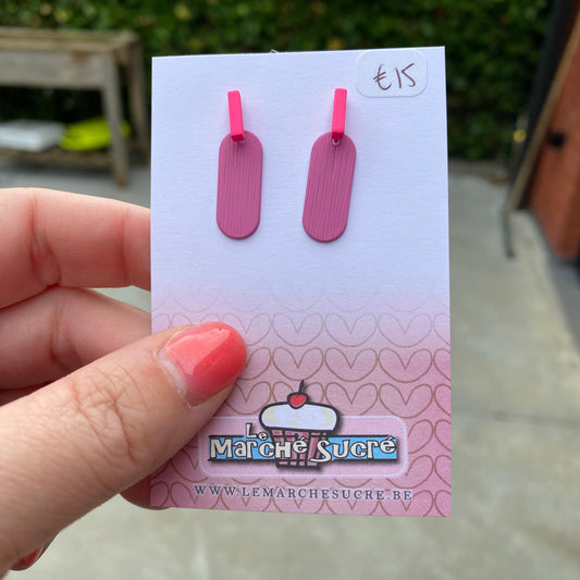 Le marché sucré: oorbellen - fluo roze en roze