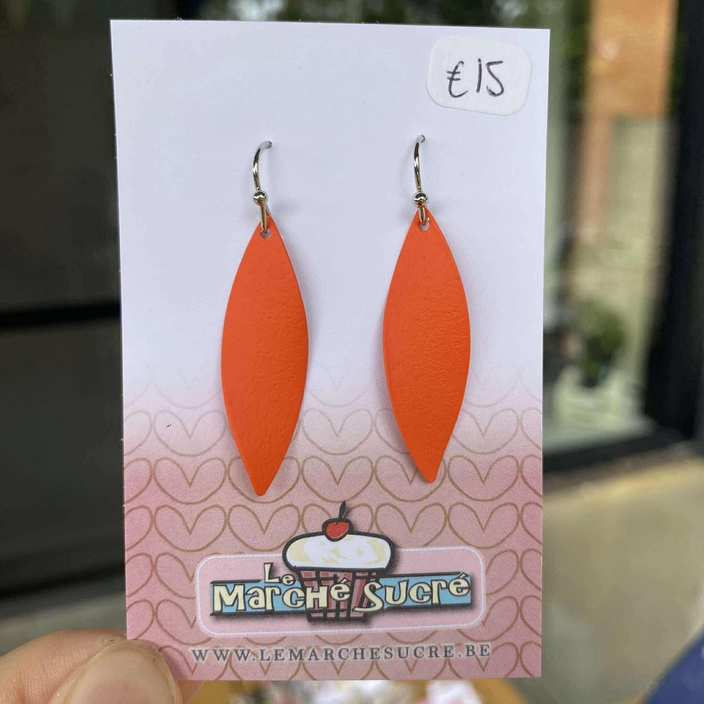 Le marché sucré: oorbellen - zilver en oranje