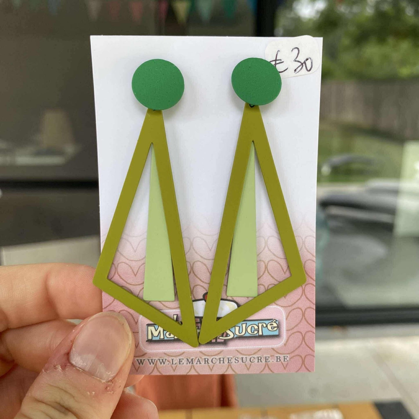 Le marché sucré: oorbellen - groen, munt en kaki
