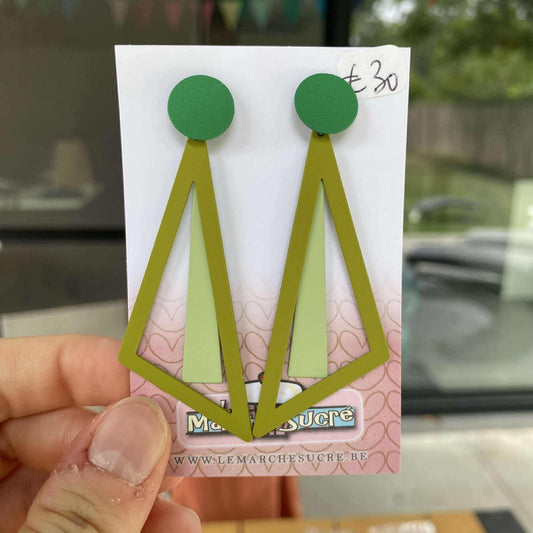 Le marché sucré: oorbellen - groen, munt en kaki