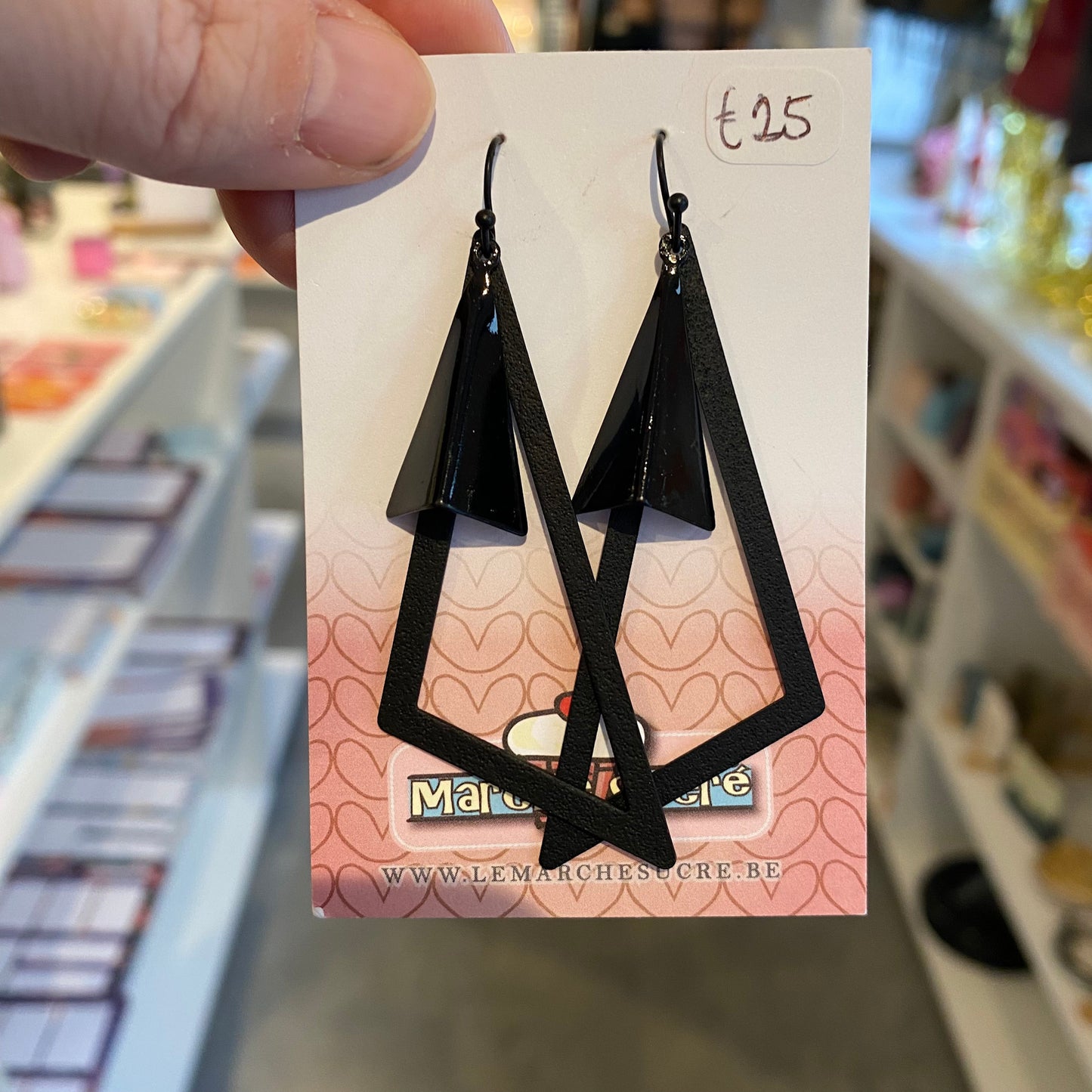 Le marché sucré: oorbellen  hangers - zwart