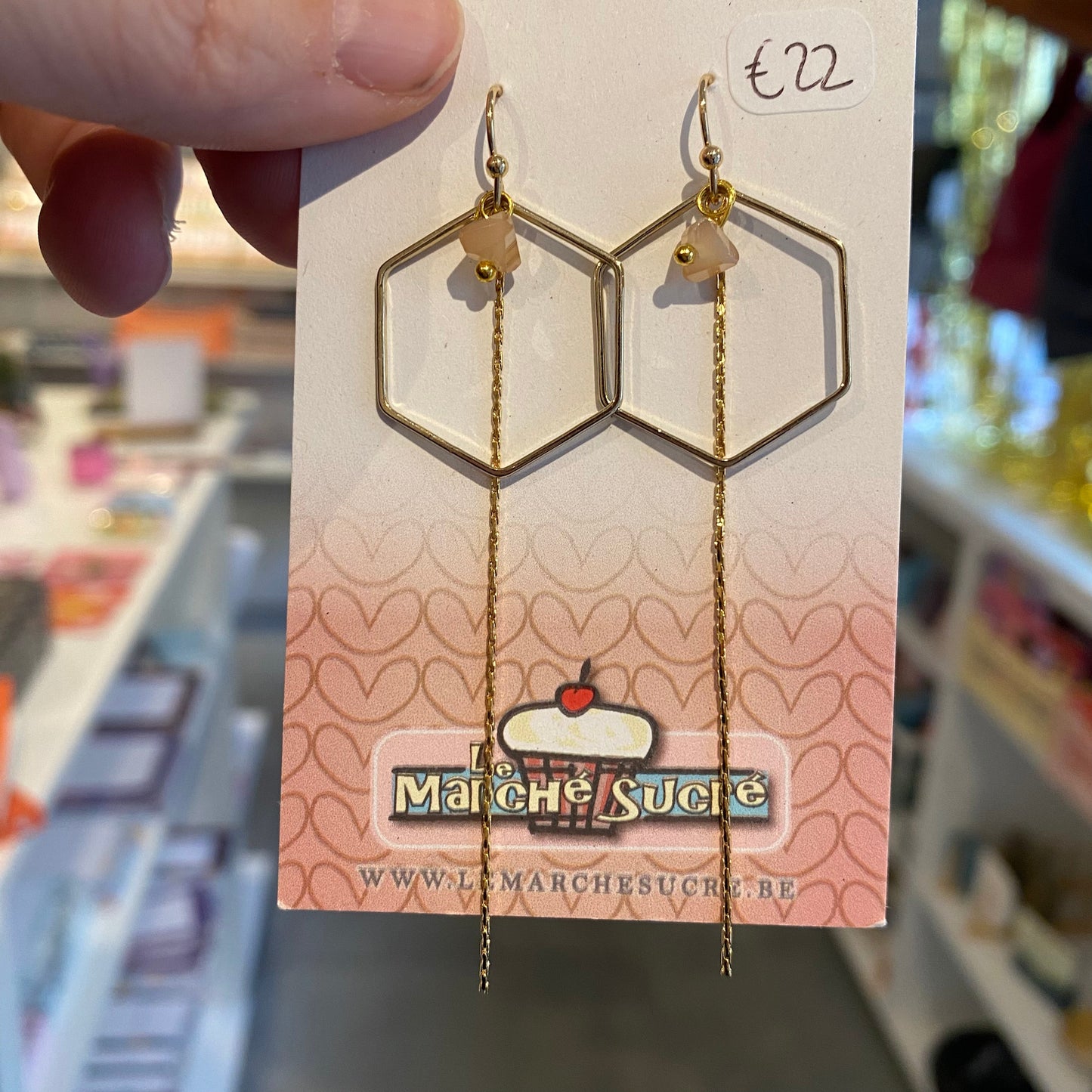 Le marché sucré: oorbellen hangers - goud