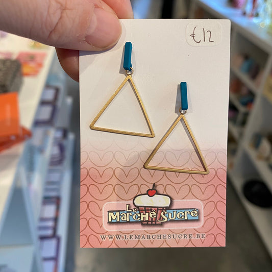 Le marché sucré: oorbellen stekers - goud + blauw