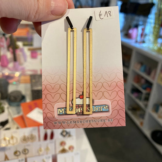 Le marché sucré:  oorbellen stekers - goud + zwart