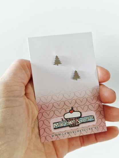 Le Marché Sucré: oorbellen stekers kerstboom - zilver