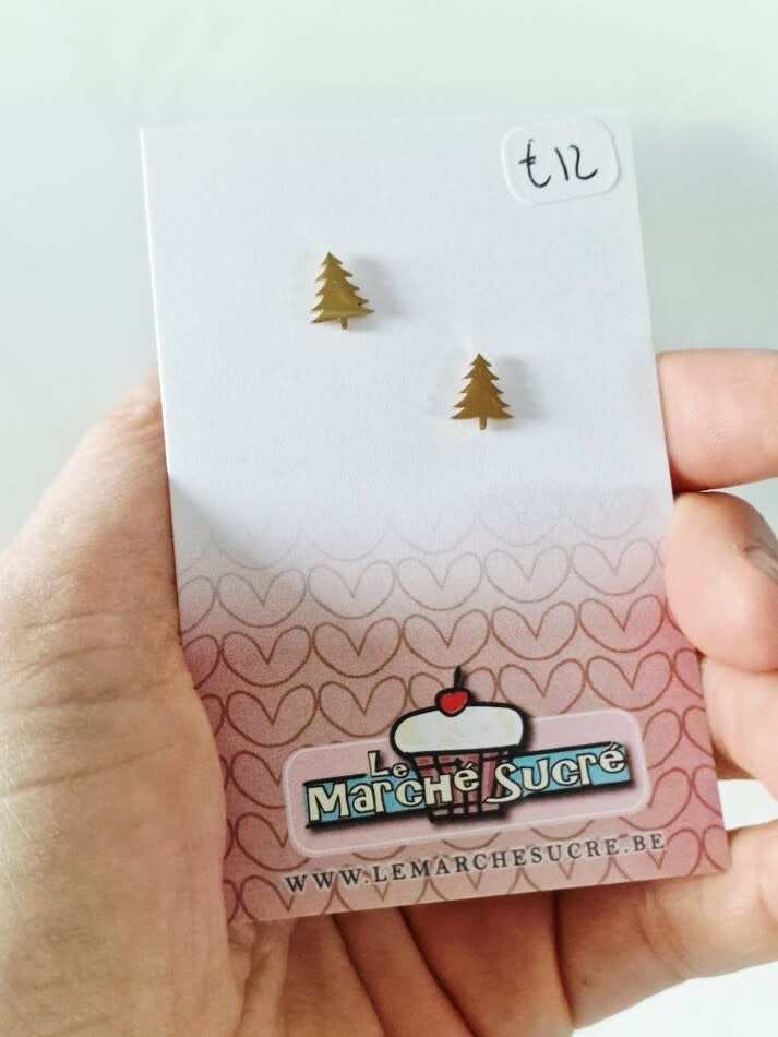 Le Marché Sucré: oorbellen stekers kerstboom - goud