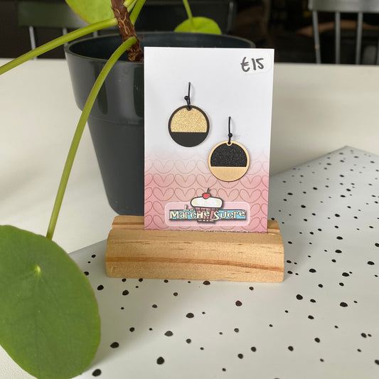 Le marché sucré: oorbellen - zwart + goud