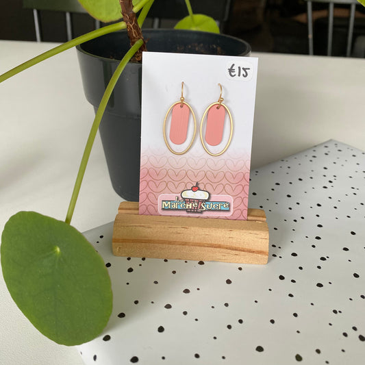 Le marché sucré: oorbellen - goud + lichtroze