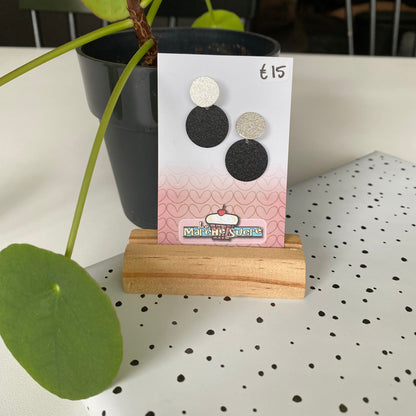 Le marché sucré: oorbellen - zwart + zilver