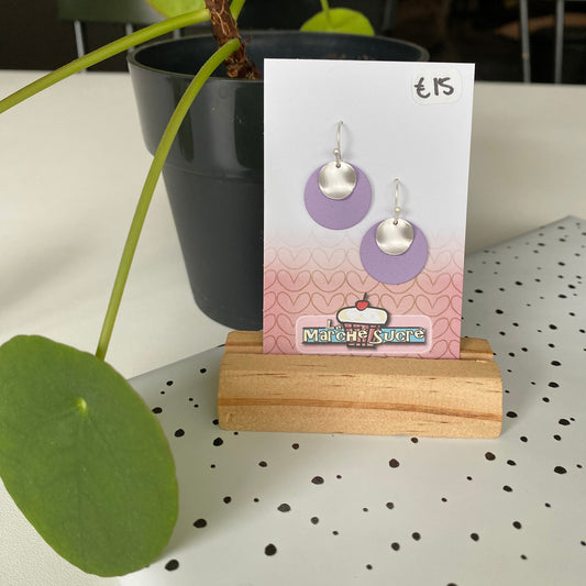 Le marché sucré: oorbellen - zilver + paars