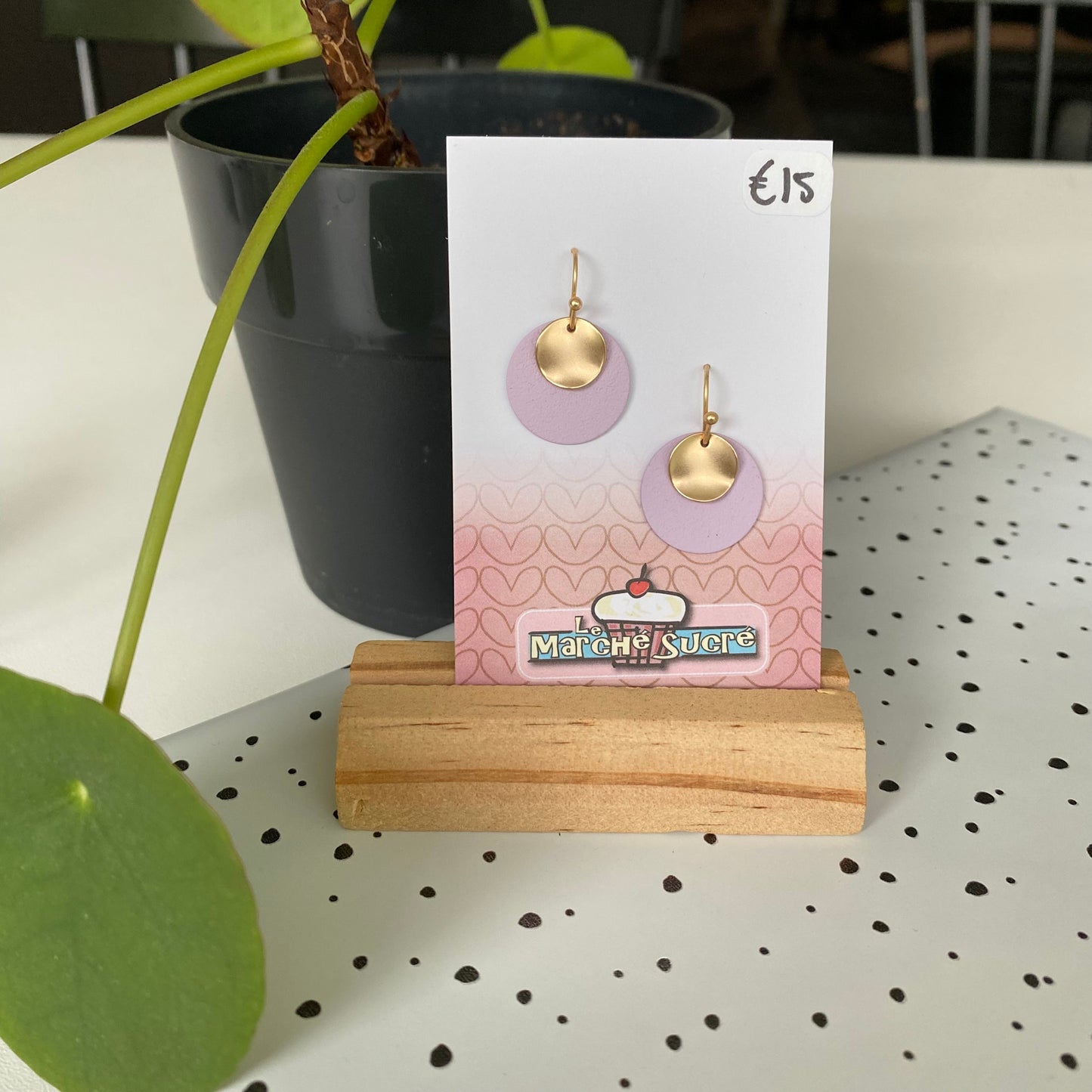 Le marché sucré: oorbellen - goud + lila
