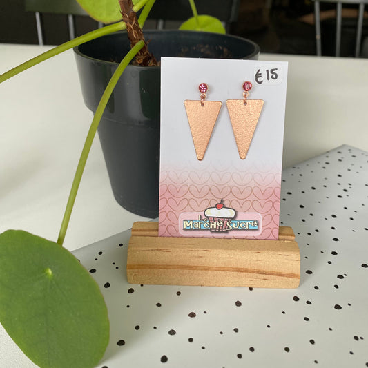 Le marché sucré: oorbellen - roségoud + pareltje