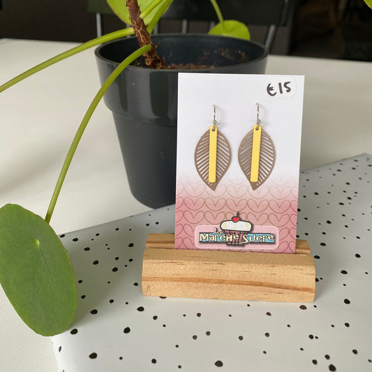 Le marché sucré: oorbellen - lichtgeel + taupe