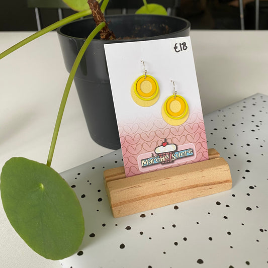 Le marché sucré:  oorbellen - zilver + geel