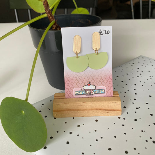 Le marché sucré: oorbellen - goud + lichtgroen