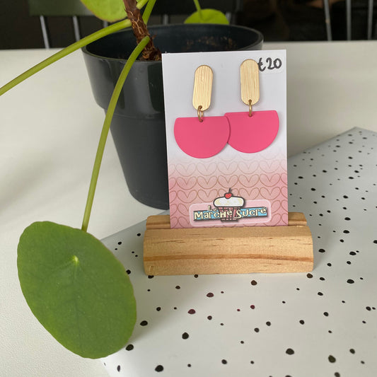 Le marché sucré: oorbellen - goud + roze