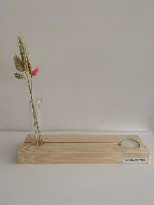 Papierpleziertjes Plankpleziertje bloem kaarsje + buisje