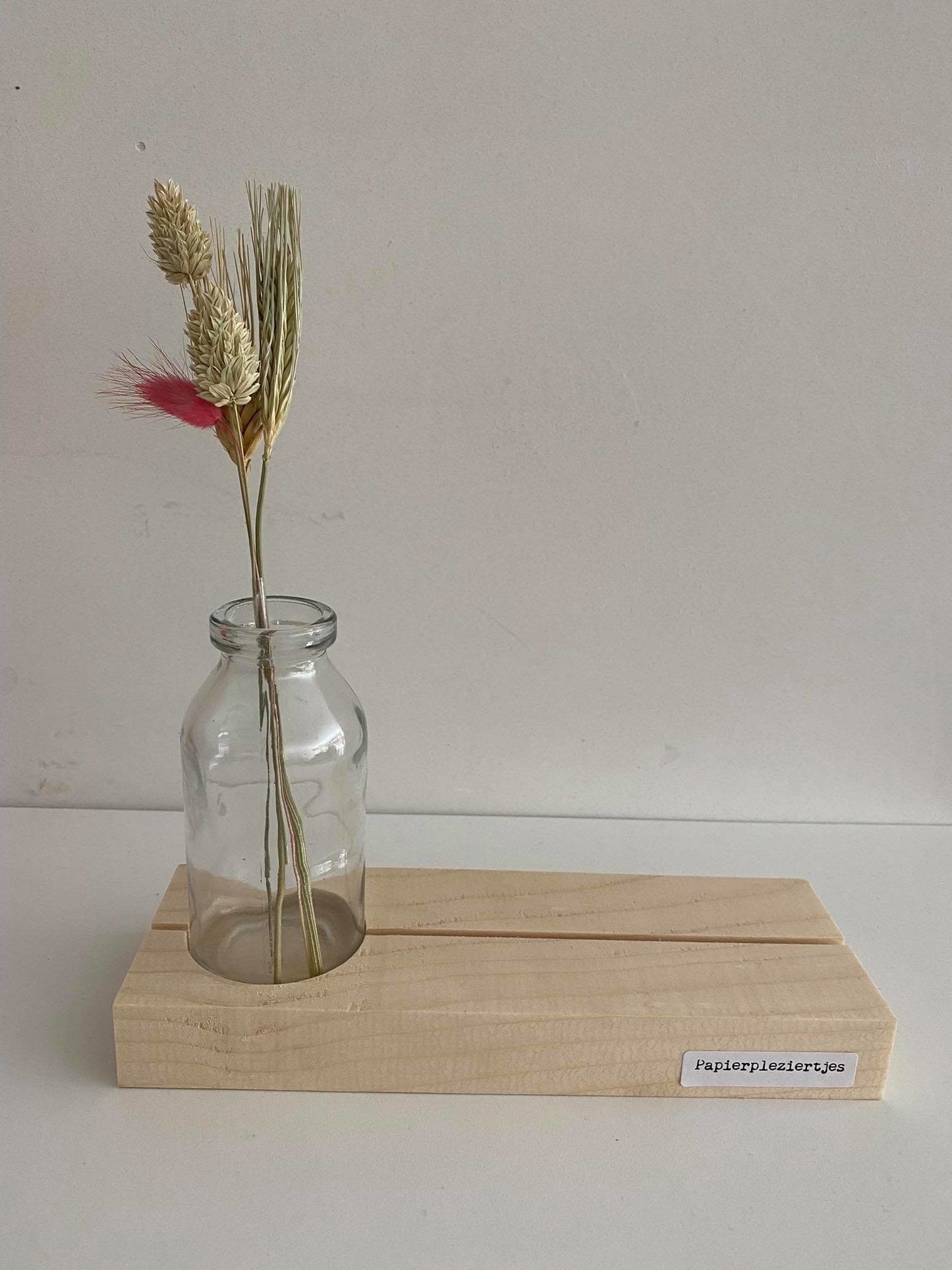 Papierpleziertjes Plankpleziertje bloem naturel vaasje