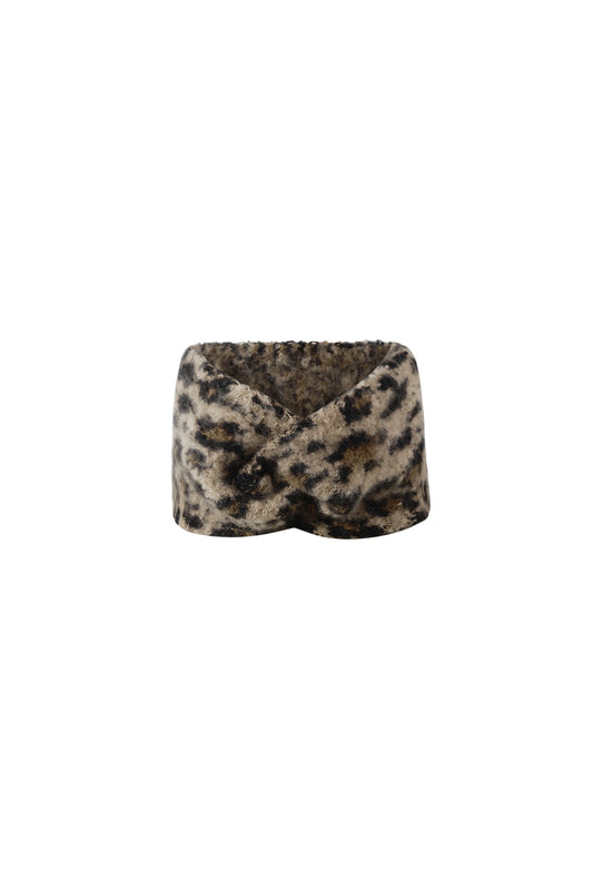 Yehwang: haarband luipaard print - kaki