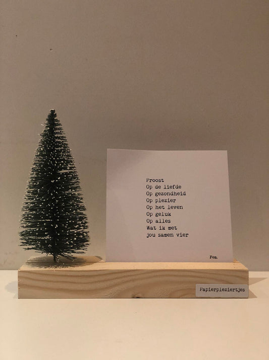 Papierpleziertjes Plankpleziertje Plankplezier Kerstboom Groen/sneeuw