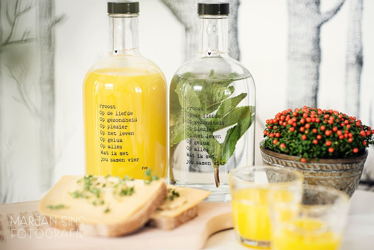 Papierpleziertjes: Glazen fles