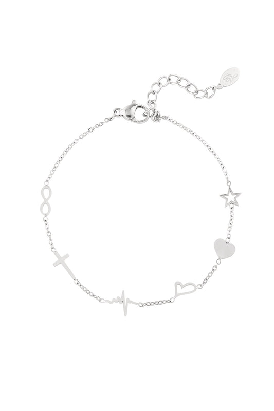 Yehwang: Armband bedels - Zilver Stainless Steel