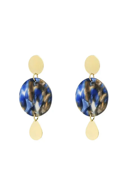 Yehwang: oorbellen - goud en blauw