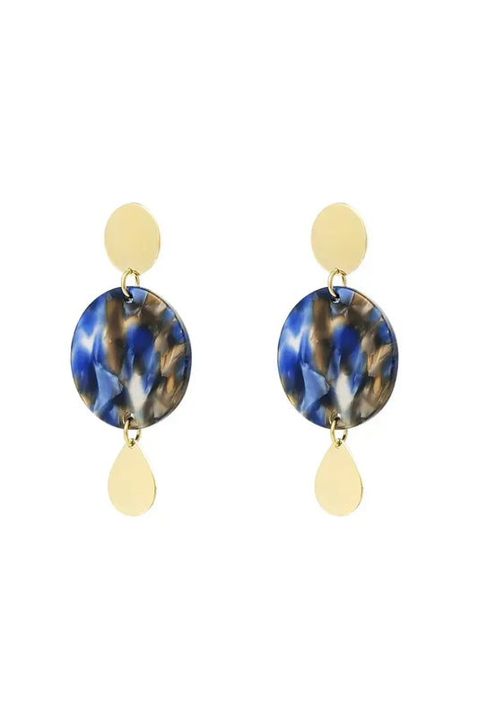 Yehwang: oorbellen - goud en blauw