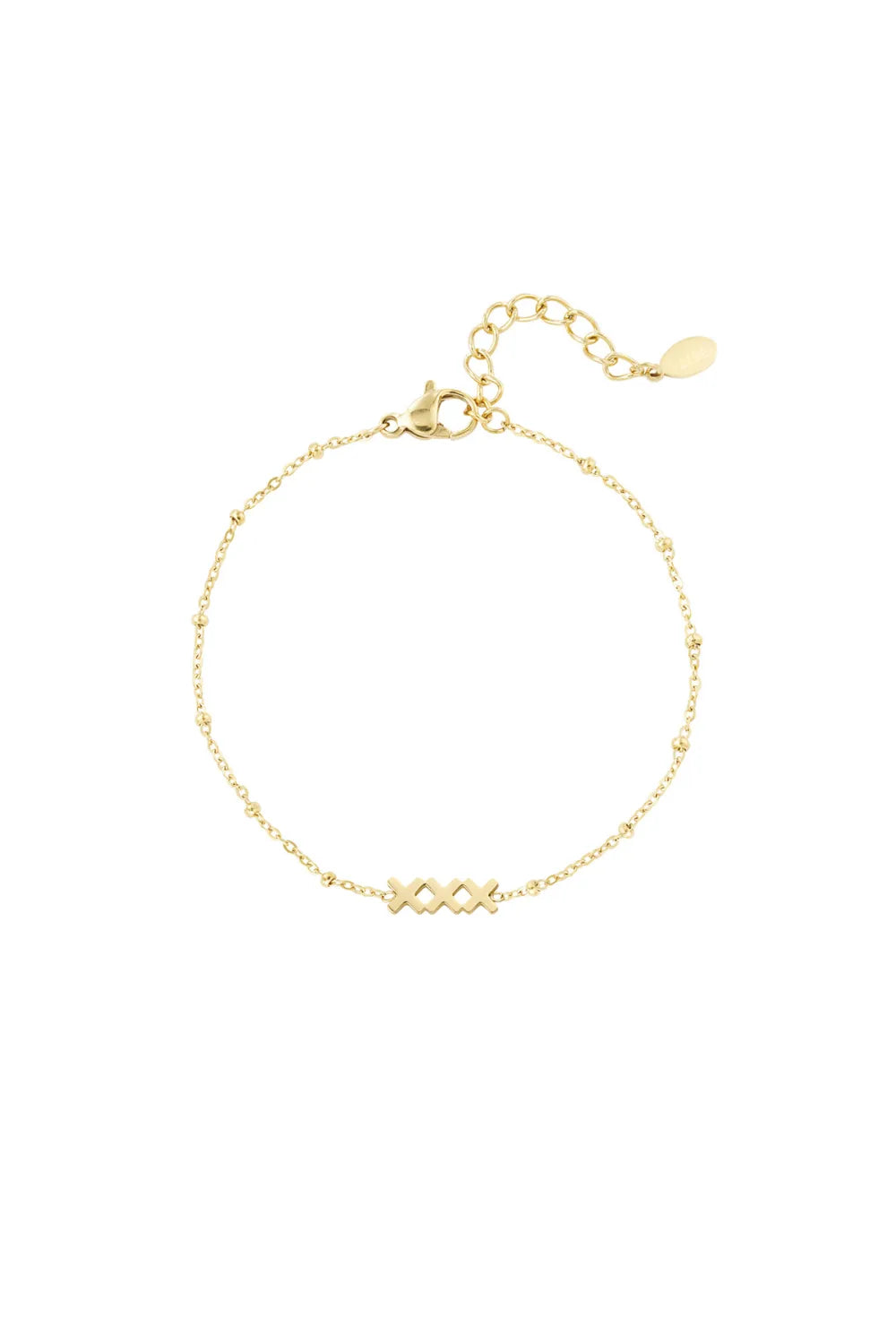 Armband met XXX kusjes - goud