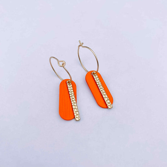 Le marché sucré: oorbellen goud en oranje