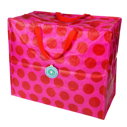 Rex London: XL zak - roze met rode bollen